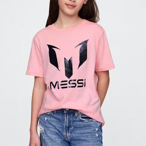 NWT Messi Boy's Authentic Logo Soccer Player Pink Tshirt